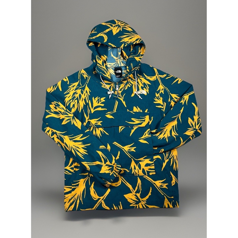 The North Face Class V Pullover Hoodie‎ Men S Blue Coral Tropical Paint Brush